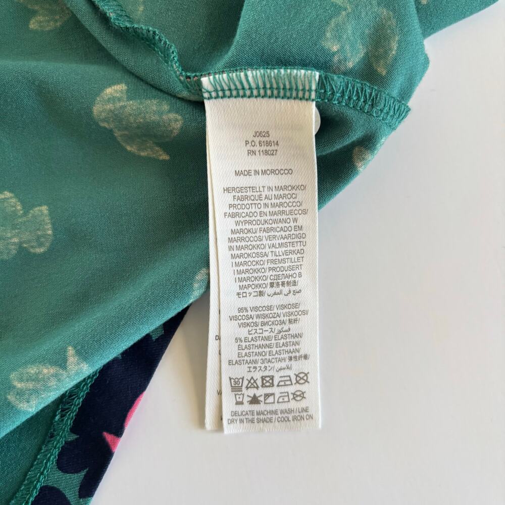 Boden Kassidy Floral Jersey Midi Dress Women’s 6 Green Bloom Stamp Surplice - Picture 9 of 10
